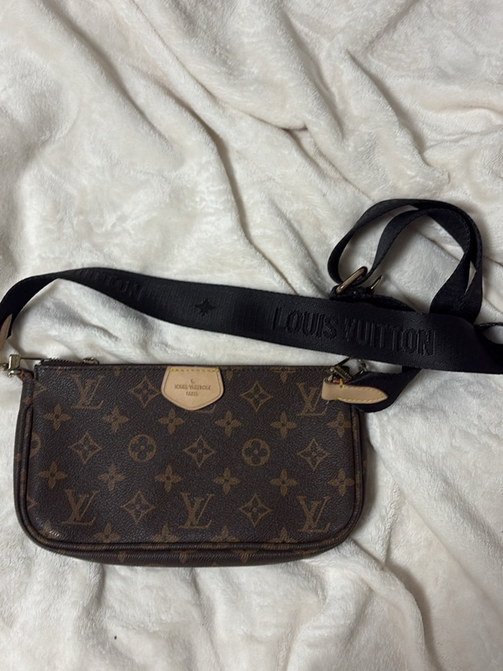 Louis Vuitton Monogram Crossbody with Black Strap
